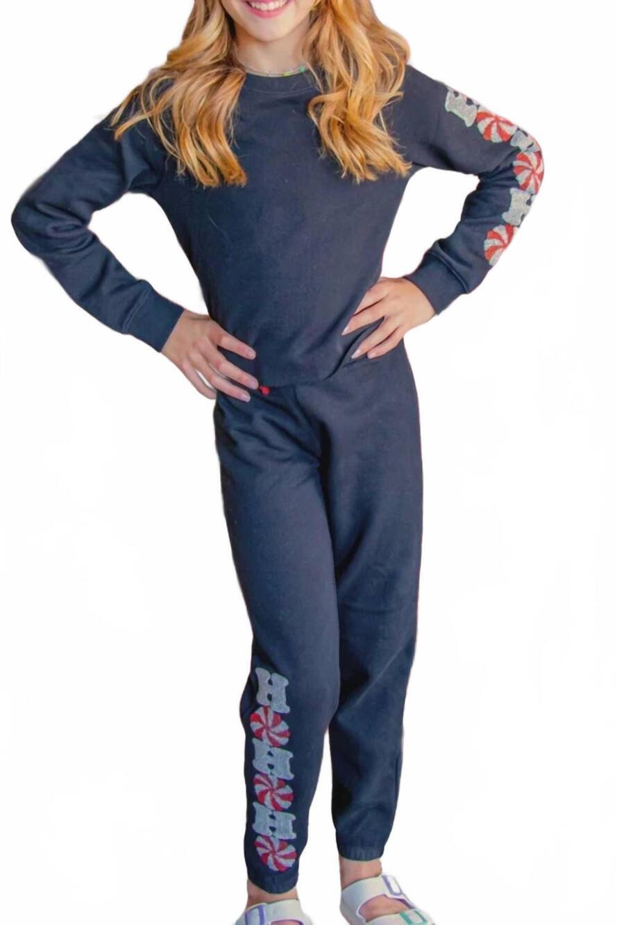 NEW PAPER FLOWER ho ho ho pant in navy